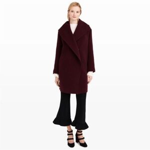 Club Monaco Kimana Wool Sweater Jacket in Dark Burgundy